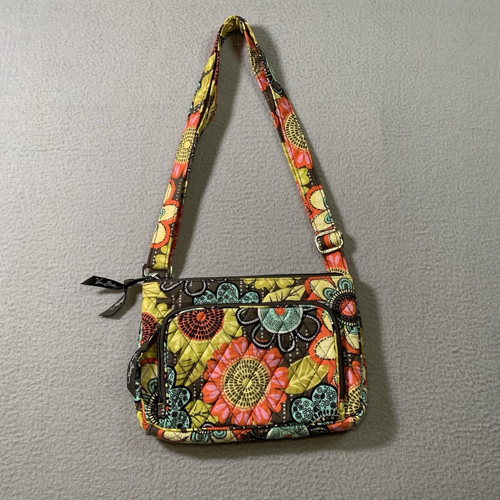 Vera Bradley Frannie crossbody bag in the "Flower Shower" pattern